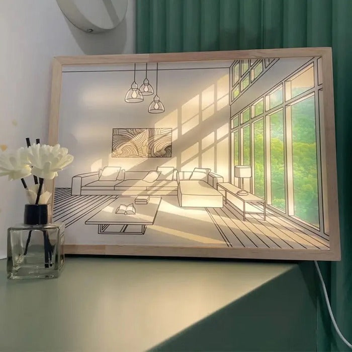 LED Illuminating 3D Decorative Painting Photo Frame Light Zaappy.com