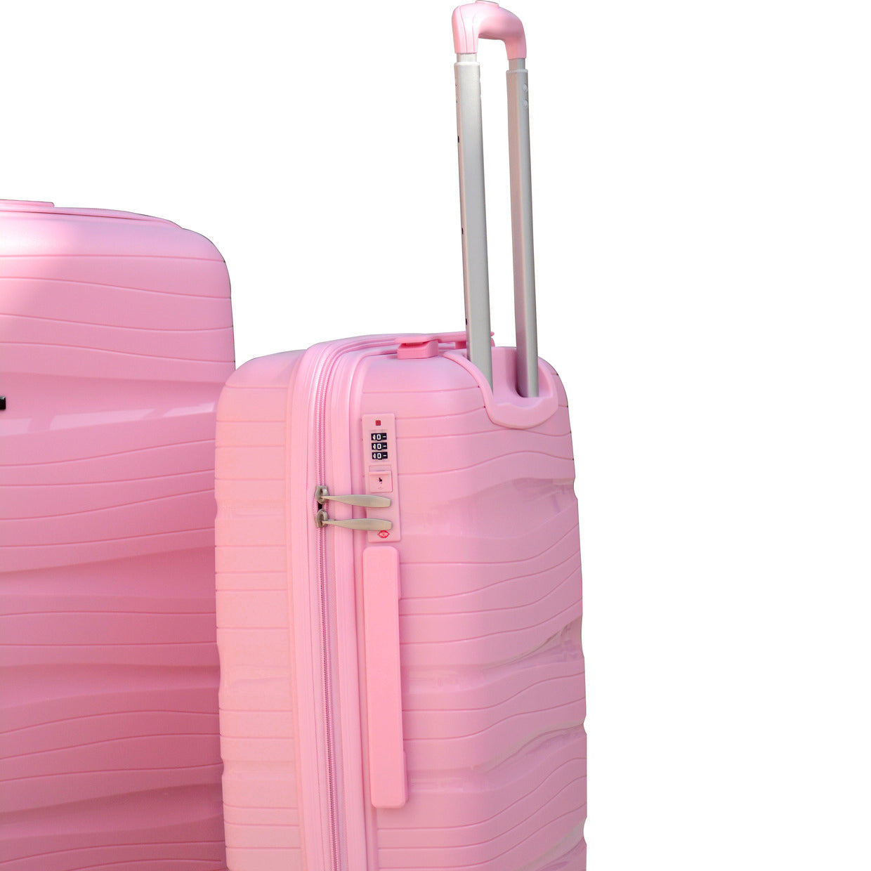 20" Pink Colour Royal PP Luggage Lightweight Hard Case Carry On Trolley Bag with Double Spinner Wheel