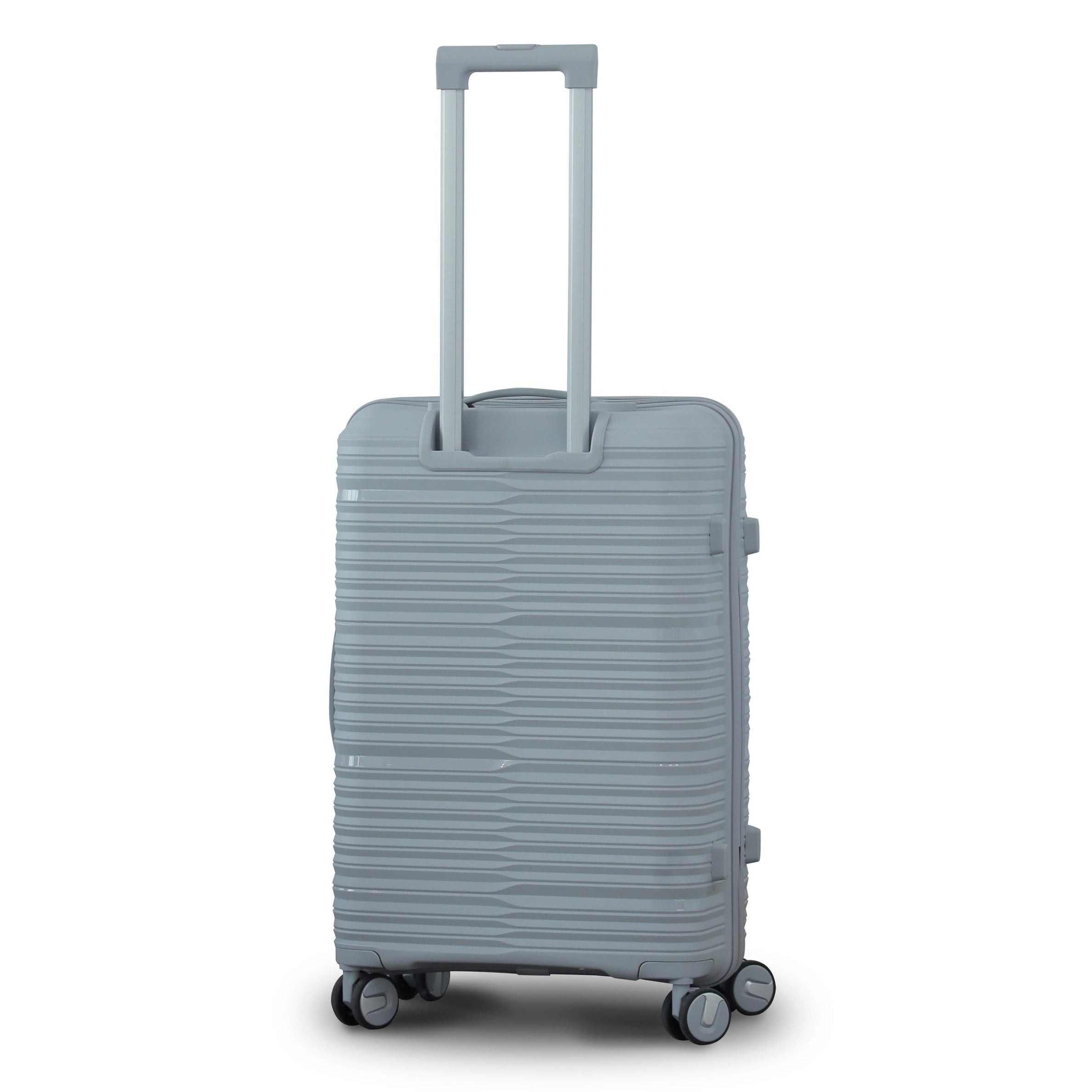 3 Piece Set 20" 24" 28 Inches Silver Travel Way PP Unbreakable Luggage Bag With Double Spinner Wheel