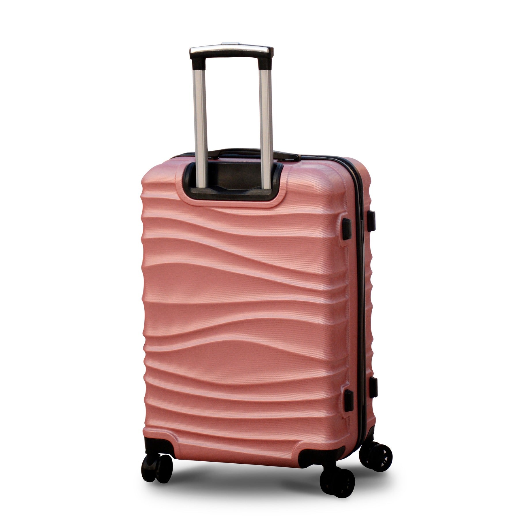 3 Piece Set  20" 24" 28 Inches Rose Gold Colour Ocean ABS Lightweight Luggage Bag with Double Spinner Wheel