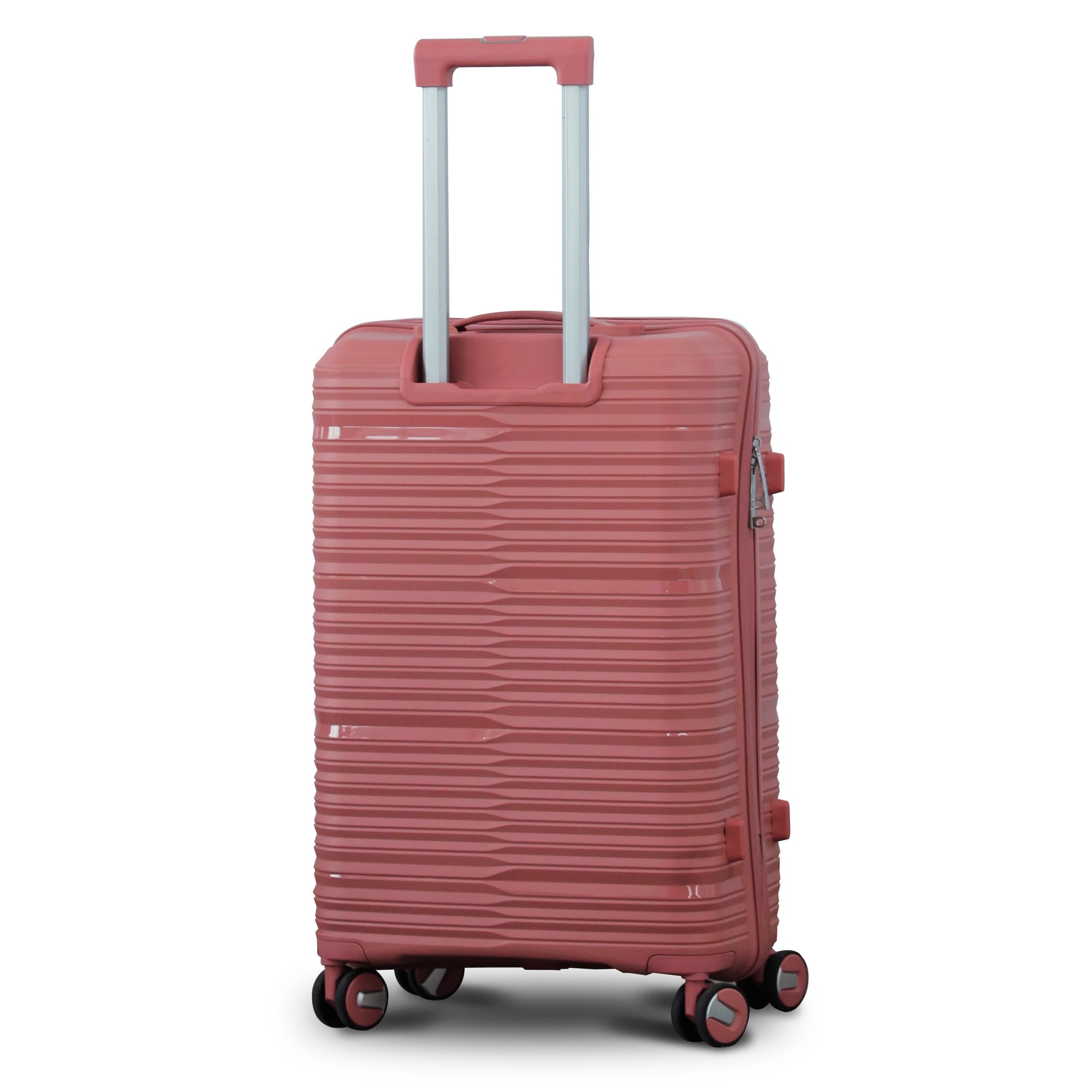 3 Piece Set 20" 24" 28 Inches Rose Gold Travel Way PP Unbreakable Luggage Bag With Double Spinner Wheel