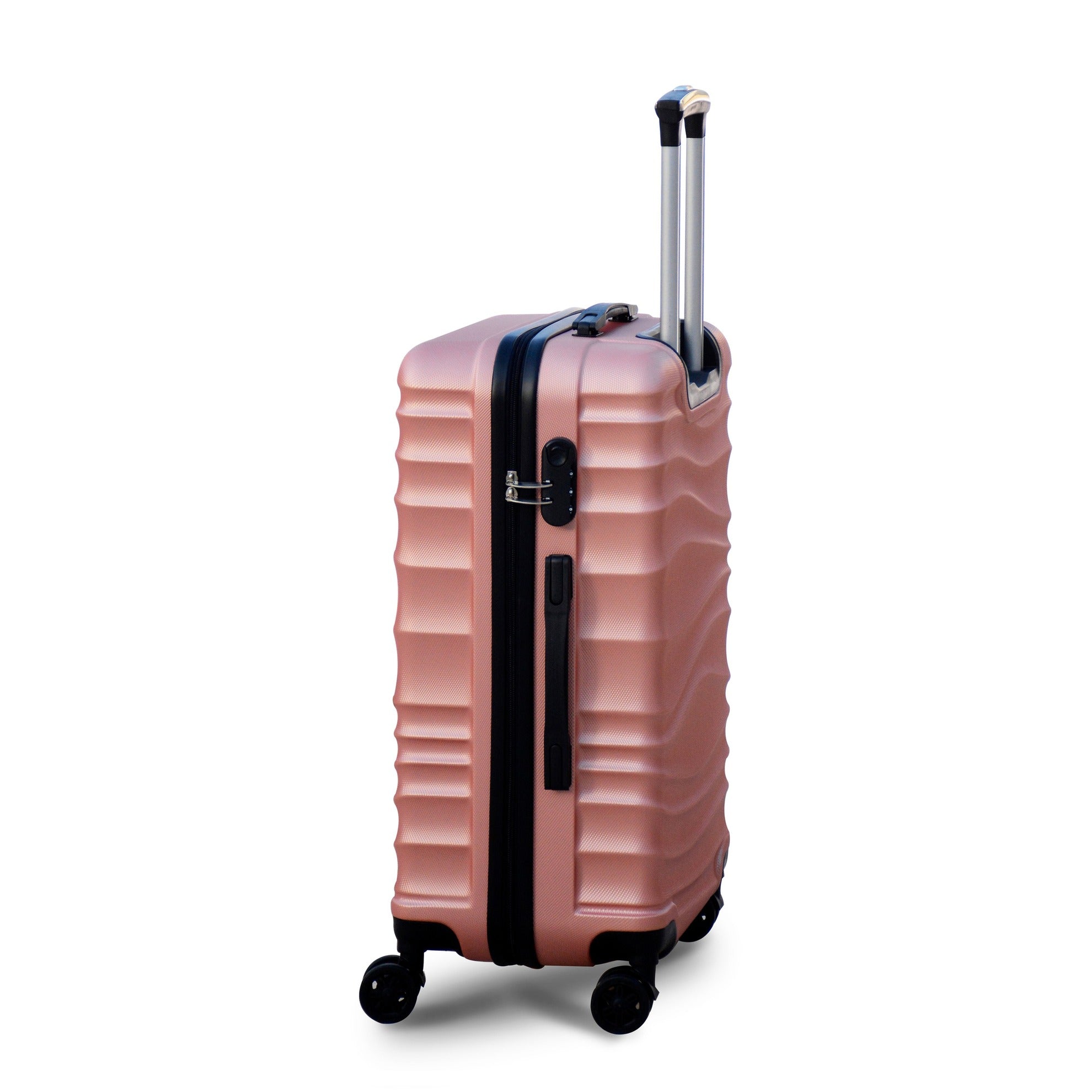 3 Piece Set  20" 24" 28 Inches Rose Gold Colour Ocean ABS Lightweight Luggage Bag with Double Spinner Wheel