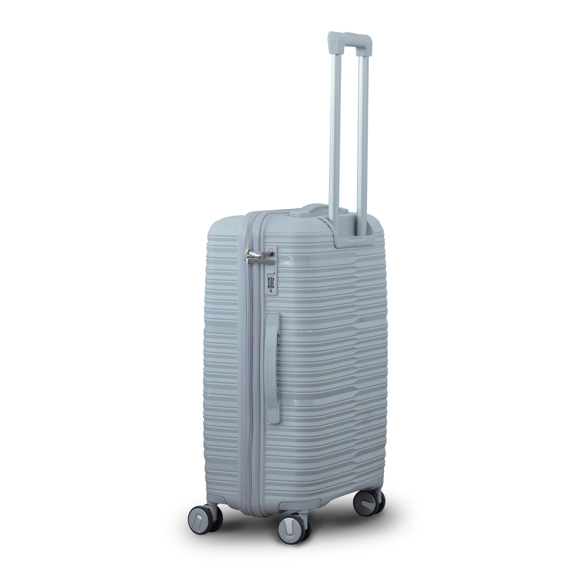 Silver Colour Travel Way PP Unbreakable Luggage Bag with Double Spinner Wheel Zaappy