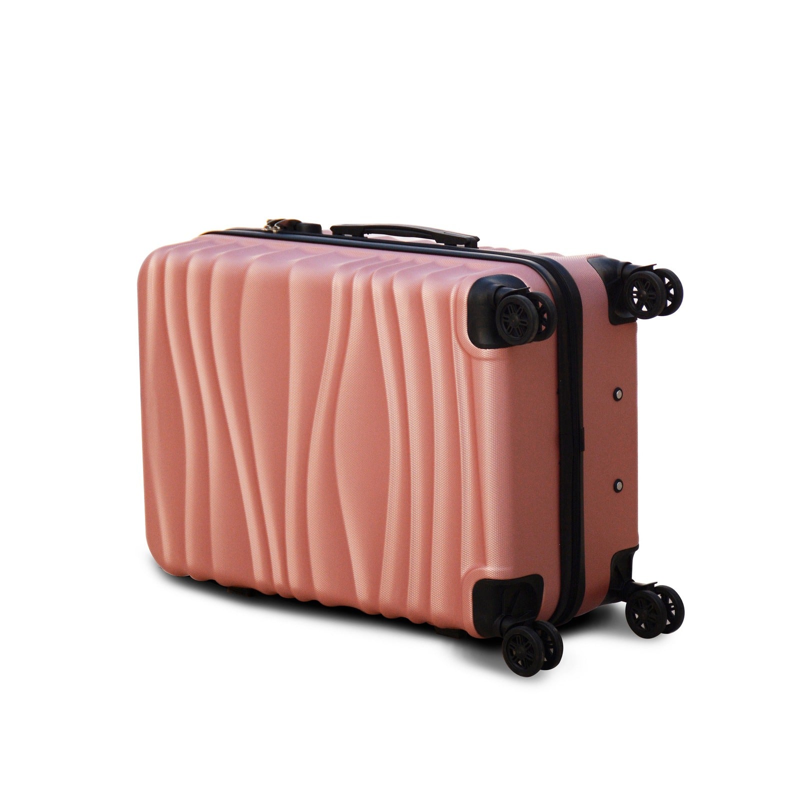 3 Piece Set  20" 24" 28 Inches Rose Gold Colour Ocean ABS Lightweight Luggage Bag with Double Spinner Wheel