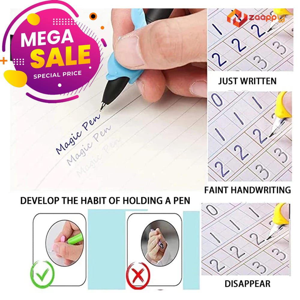 Magic Handwriting Practice Book With Magic Pen | Magic 3D Notebook For Kids | English and Arabic