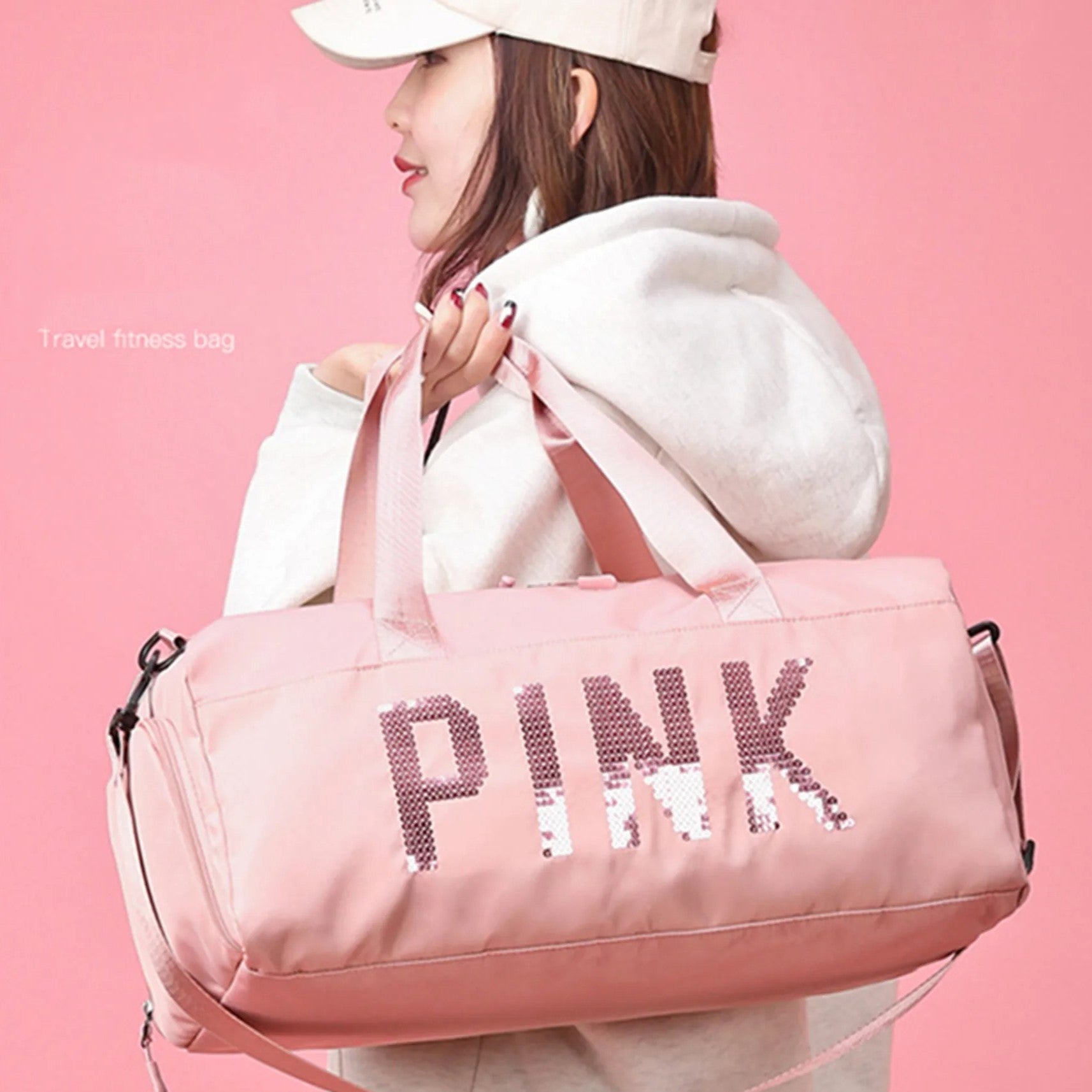 Pink Duffel Bag | Fitness Shoulder Bag For Women Zaappy