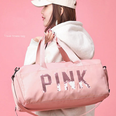 Pink Duffel Bag | Fitness Shoulder Bag For Women