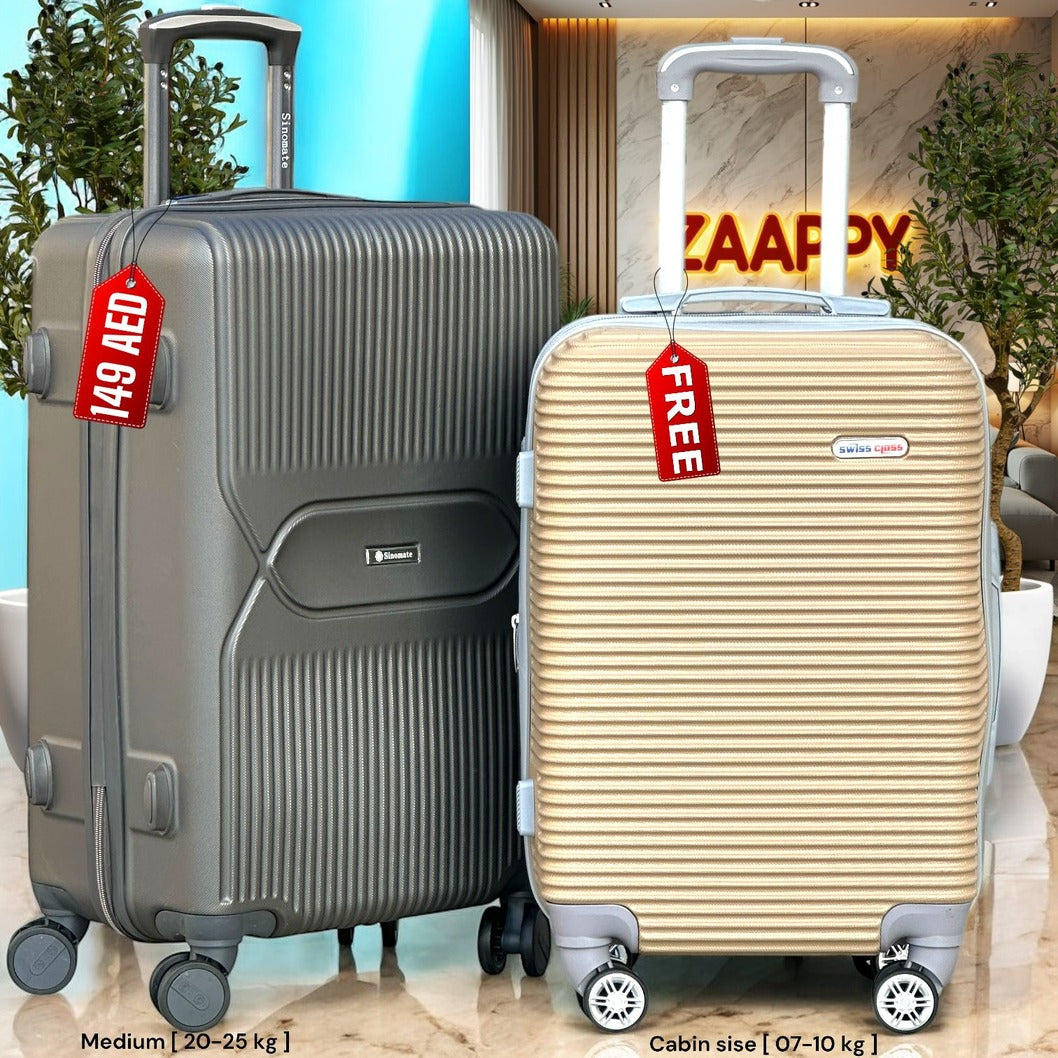 Medium Size 24 Inch Luggage Bag | Cabin Size FREE | Lightweight ABS Travel Bags