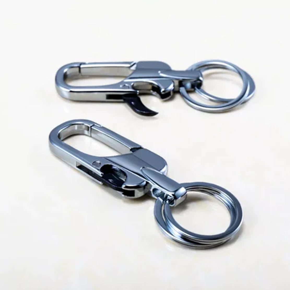 Shop Multi Purpose Double Ring Hook Stainless Steel Keychain – Zaappy.com