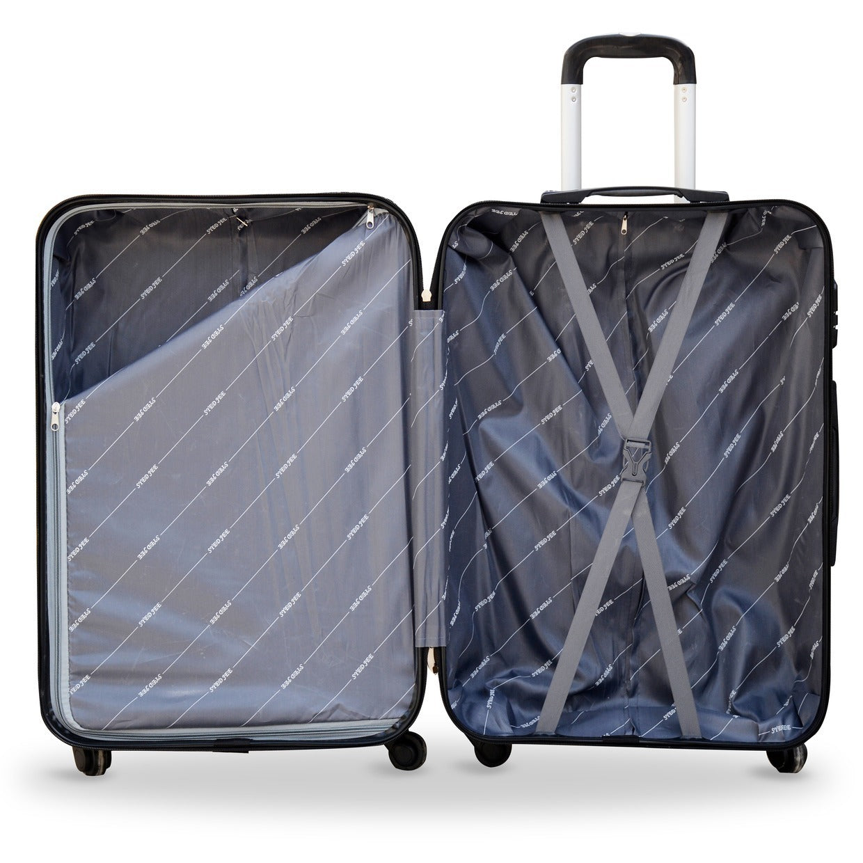 40 kg Grey Colour SJ ABS Luggage Lightweight Hard Case Trolley Bag inside view Zaappy