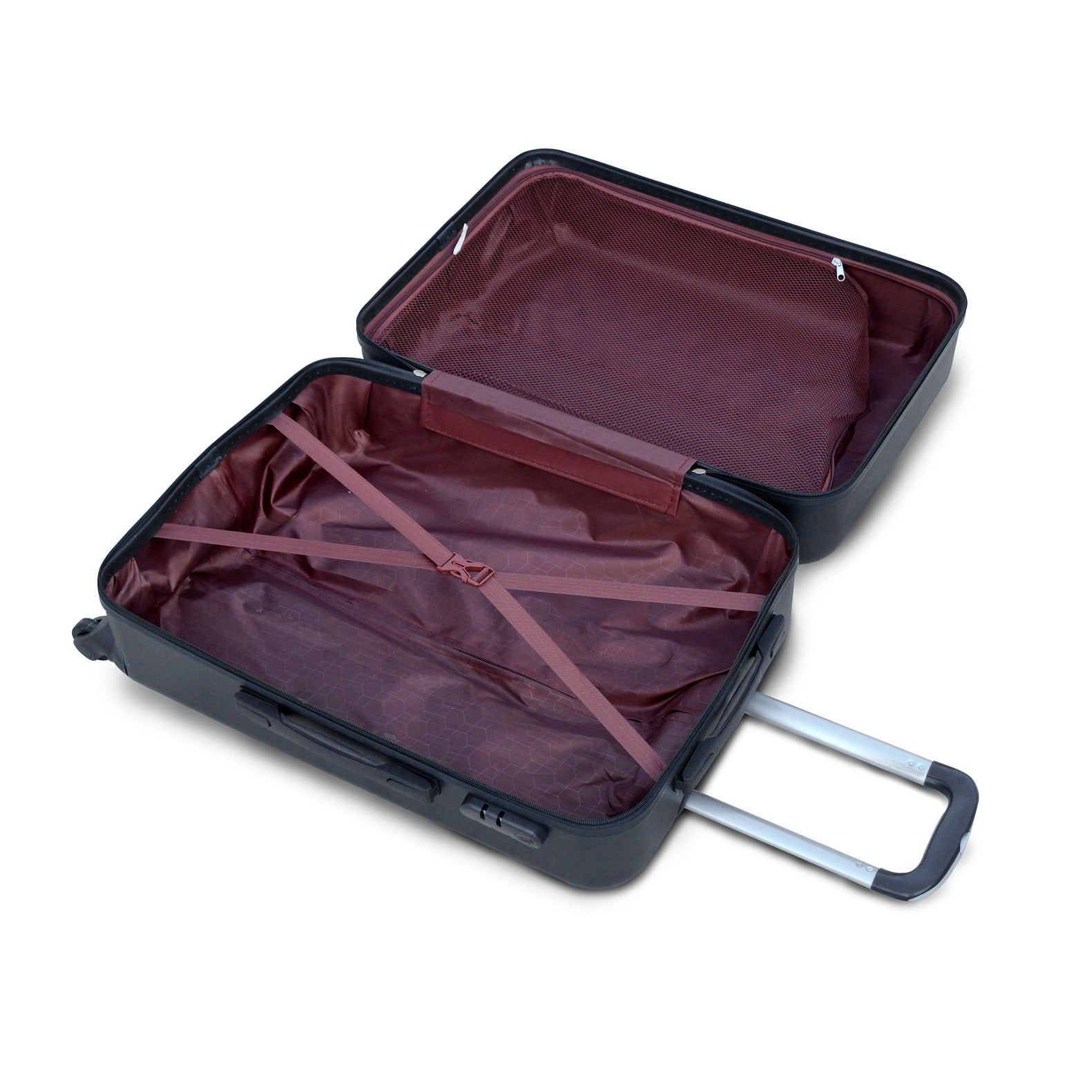 24" Black Colour Diamond Cut ABS Luggage Lightweight Hard Case Trolley Bag