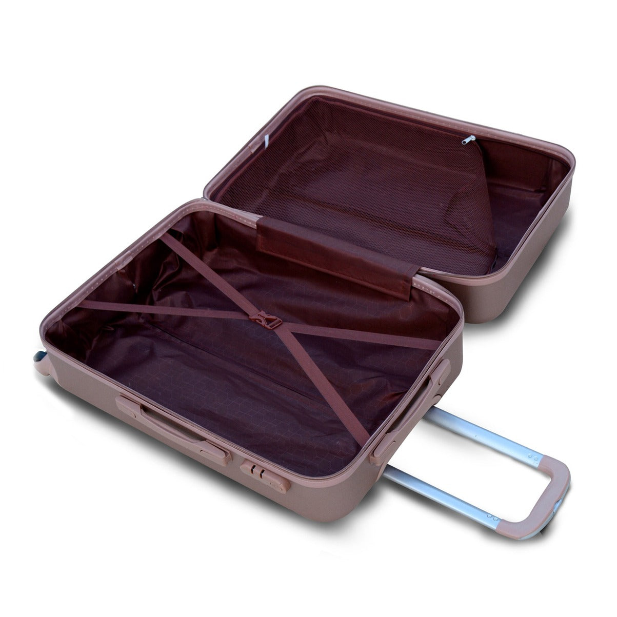 20" Rose Gold Colour Diamond Cut ABS Luggage Lightweight Hard Case Trolley Bag Zaappy.com