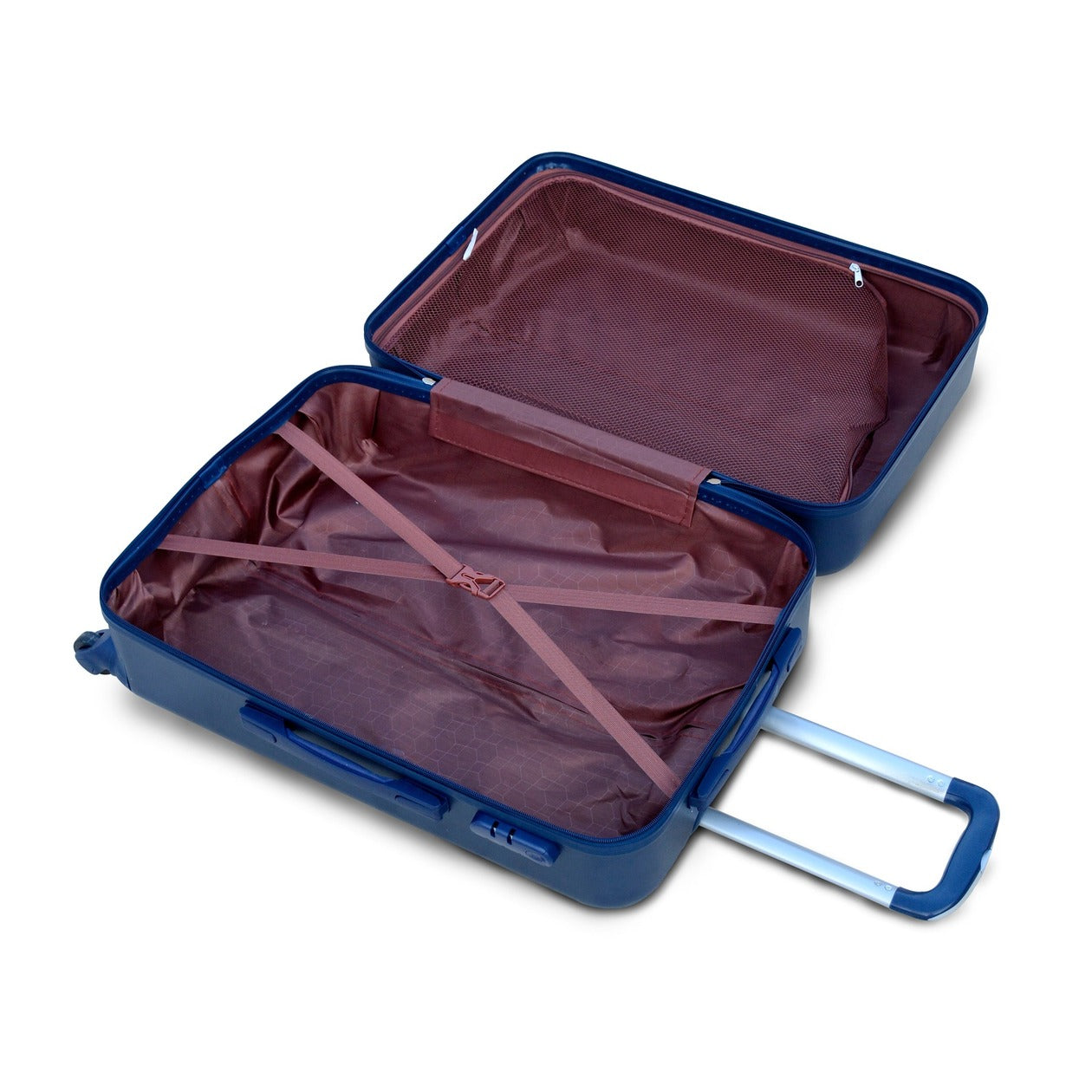 4 Piece Full Set 7" 20" 24" 28 Inches Blue Colour Diamond Cut ABS Luggage Lightweight Hard Case Trolley Bag Zaappy.com