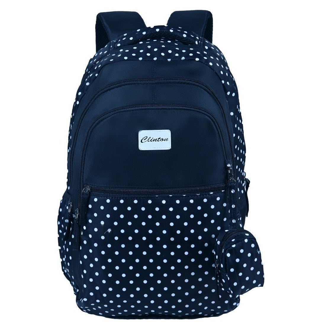 Buy 1 Get 1 Free | Large Capacity Multi Zipper Espiral Polka Dotted Backpack With Pencil Pouch Zaappy