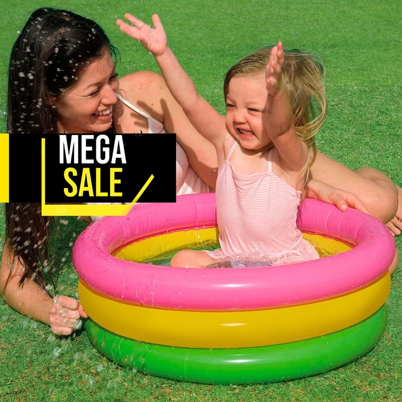 INTEX Multi Colour Portable Inflatable Kids Swimming Pool | Size 24" 45" 66 Inches