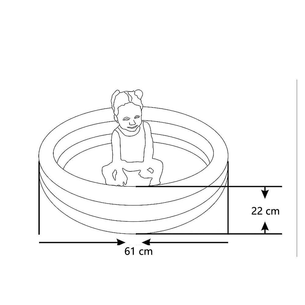 INTEX Multi Colour Portable Inflatable Kids Swimming Pool | Size 24" 45" 66 Inches