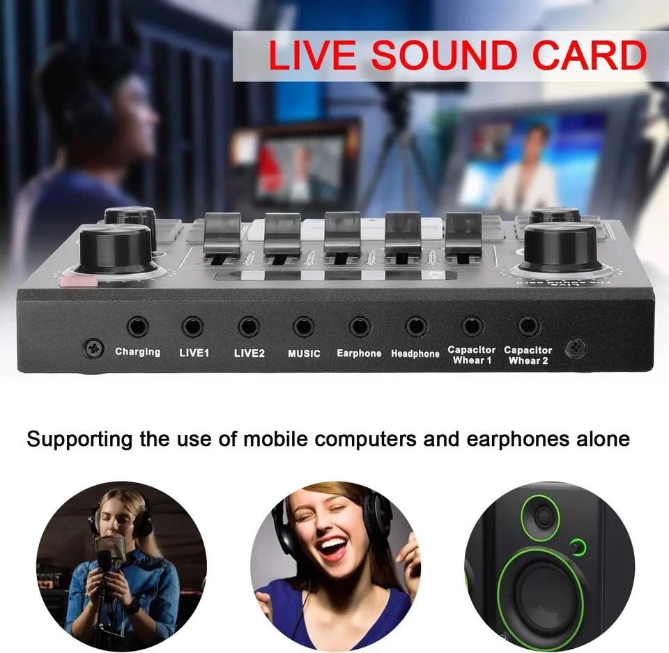 Professional Studio Recording Microphone BM 800 | V8 Live Sound Card Combo
