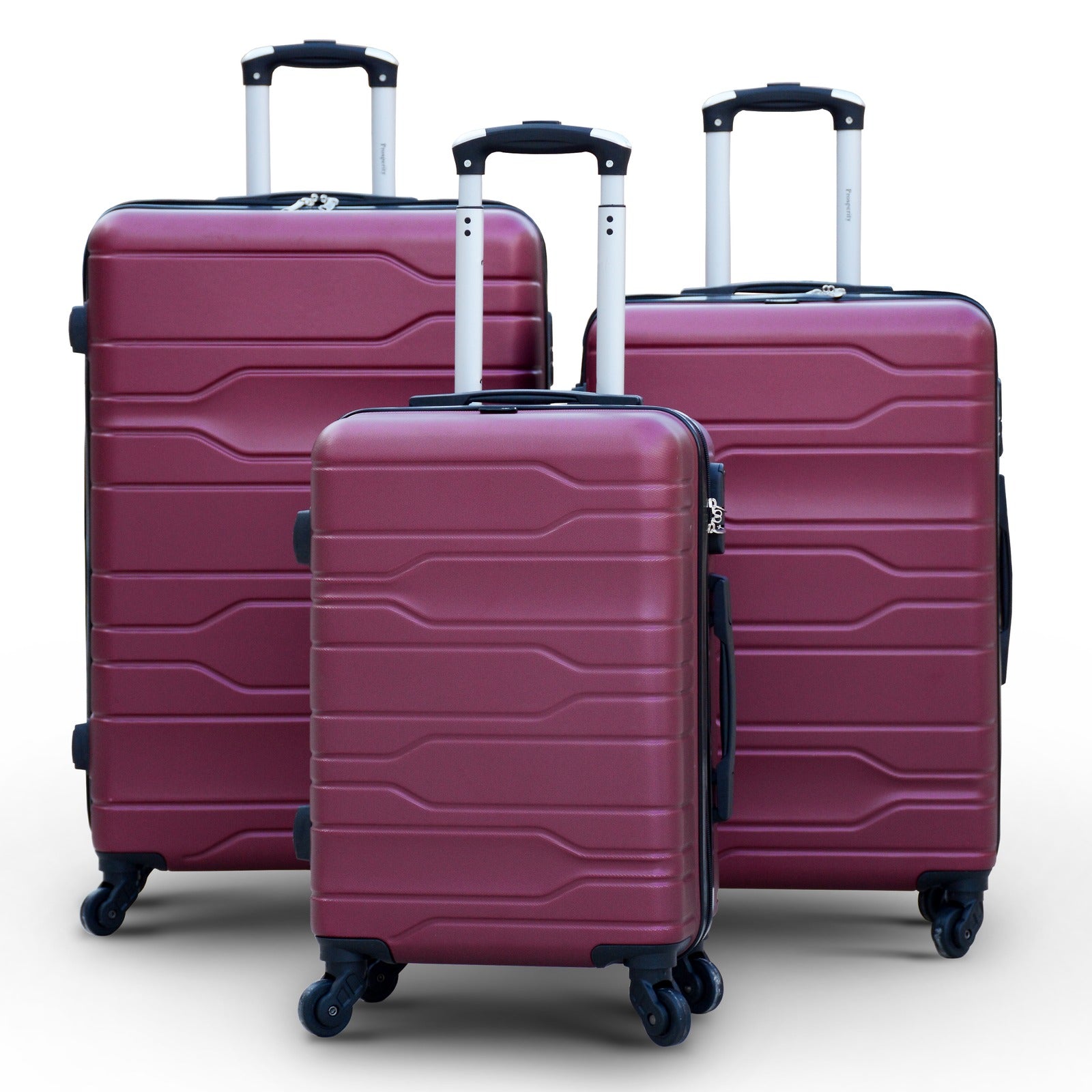 3 Pcs Full Set Maroon Colour Four Wheel Prosperity Lightweight ABS Luggage | Hard case Trolley Bag | 2 Year Warranty