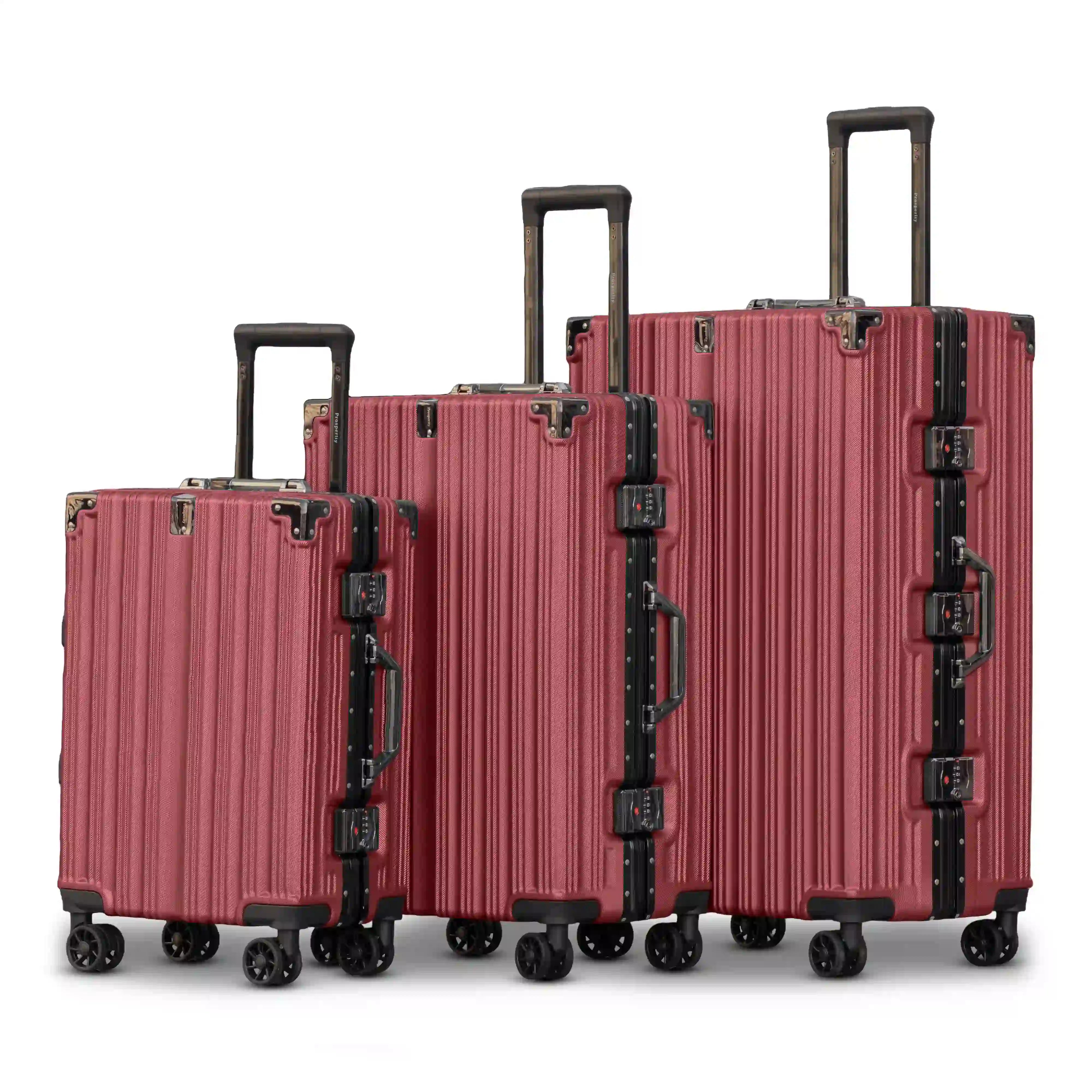 Prosp Premium Aluminum Hard Shell Luggage | Zipperless Suitcase Set with TSA Lock | Silent 360° Spinner Wheels | 3 Piece Set 20" 24" 28" Inches