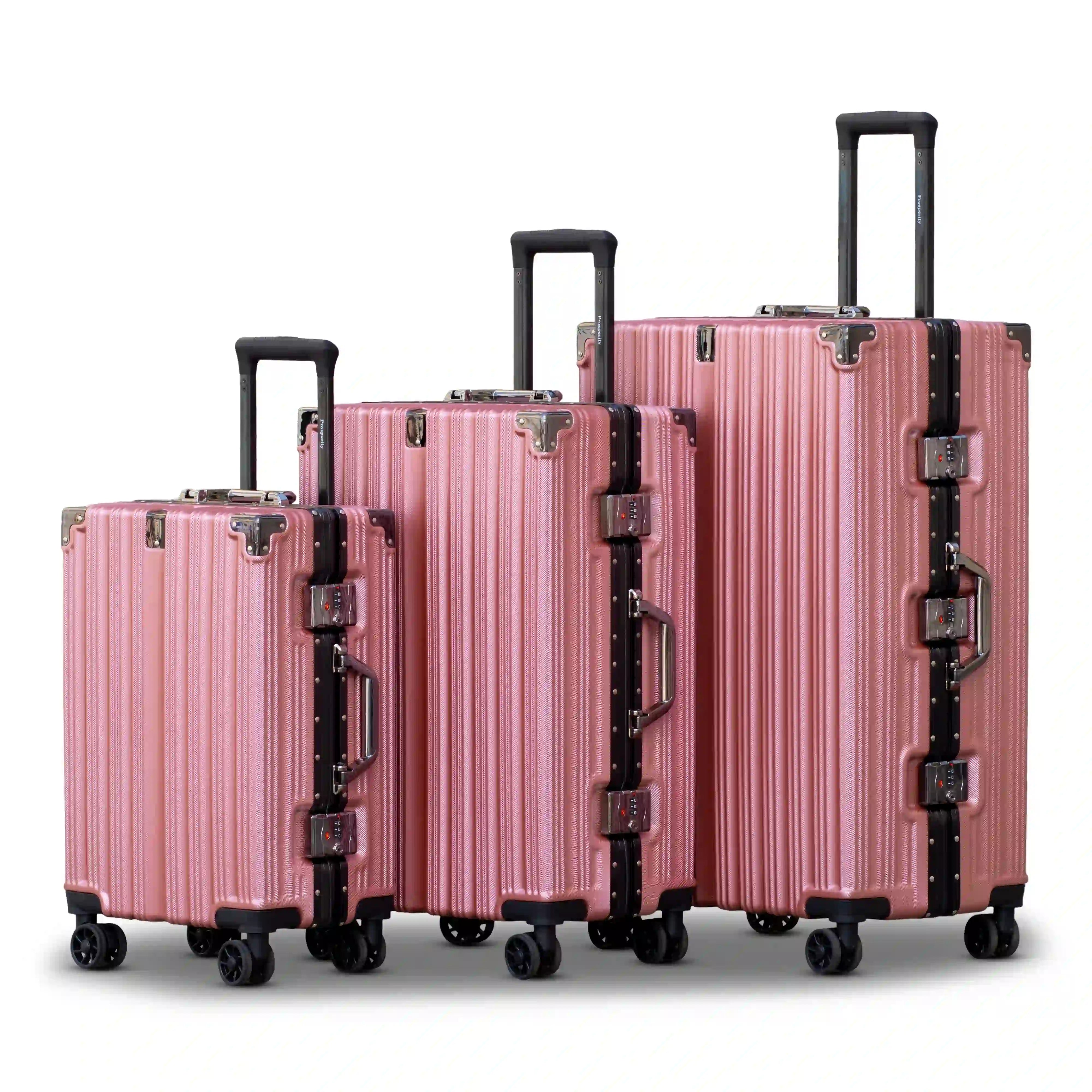 Prosp Premium Aluminum Hard Shell Luggage | Zipperless Suitcase Set with TSA Lock | Silent 360° Spinner Wheels | 3 Piece Set 20" 24" 28" Inches