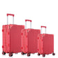 3 Piece Set 20" 24" 28 Inches Red Colour Aluminium Framed Hard Shell Without Zipper TSA Luggage Zaappy