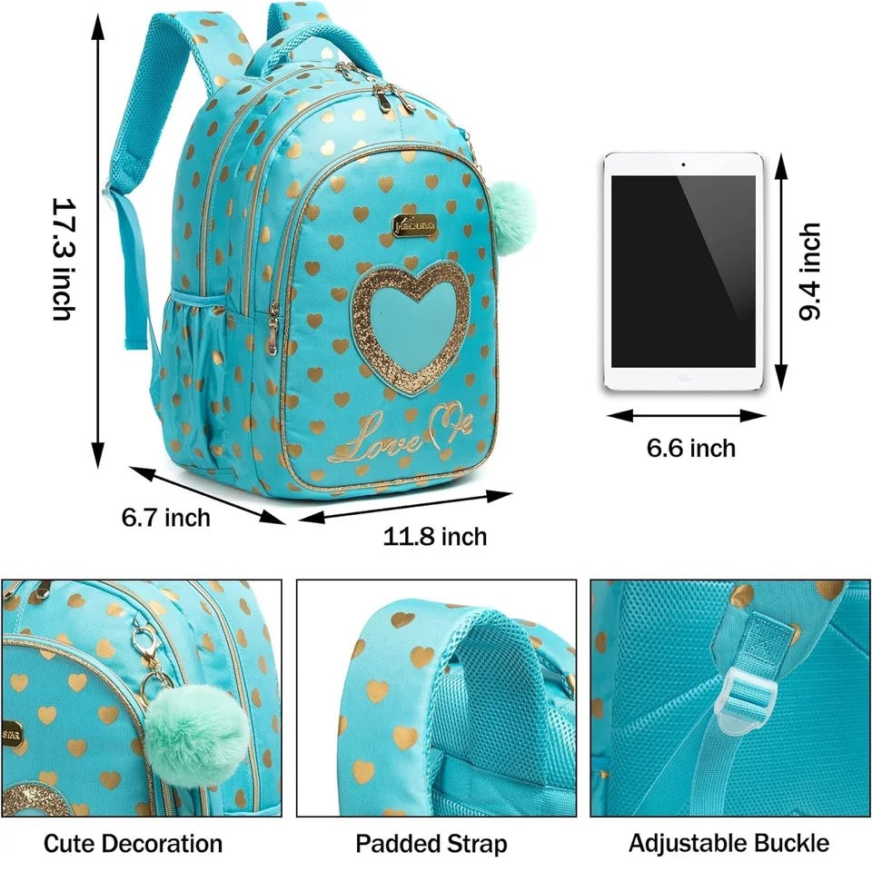Kids Rolling Backpack with School Pouch Combo Set