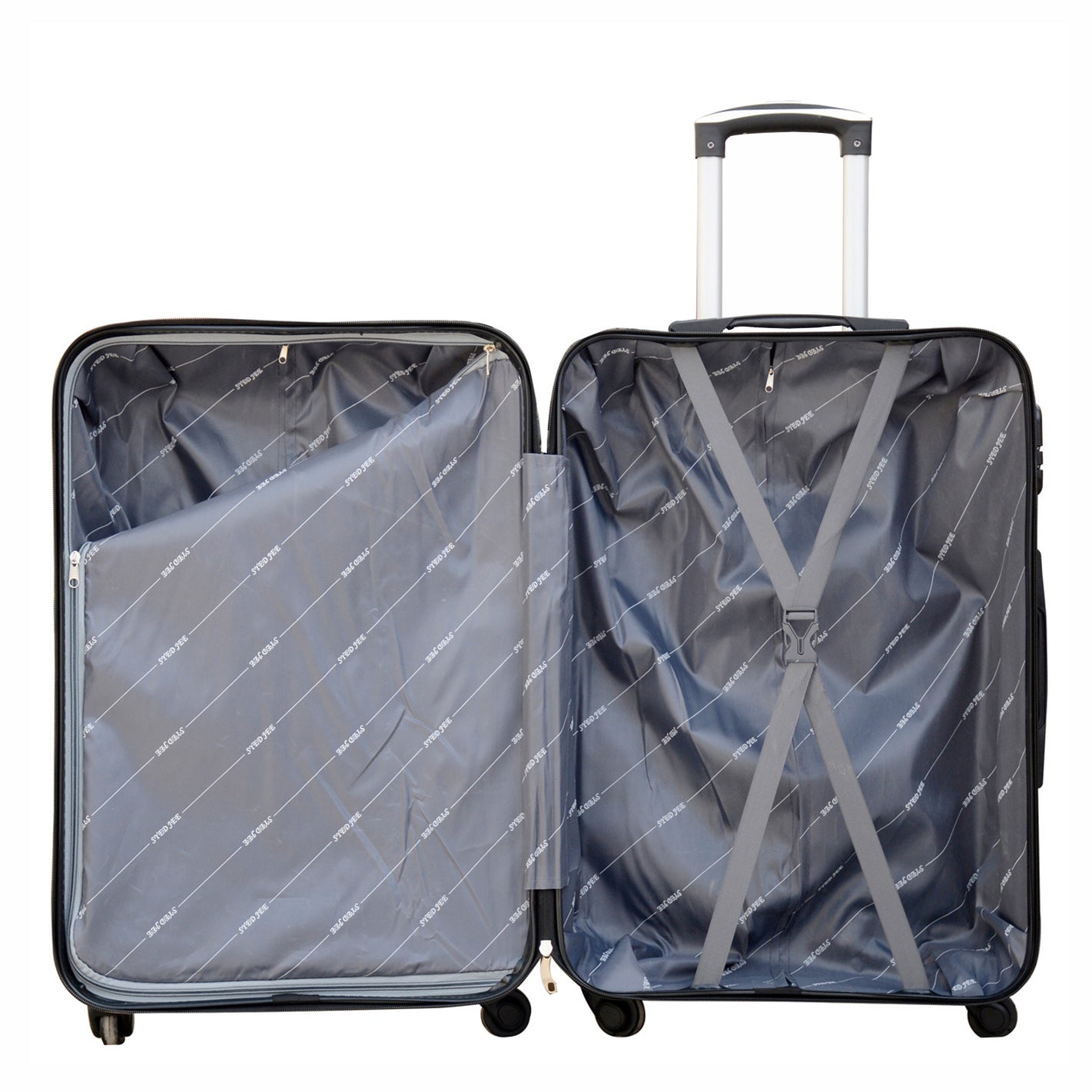 24" Black Colour SJ ABS Luggage Lightweight Hard Case Trolley Bag