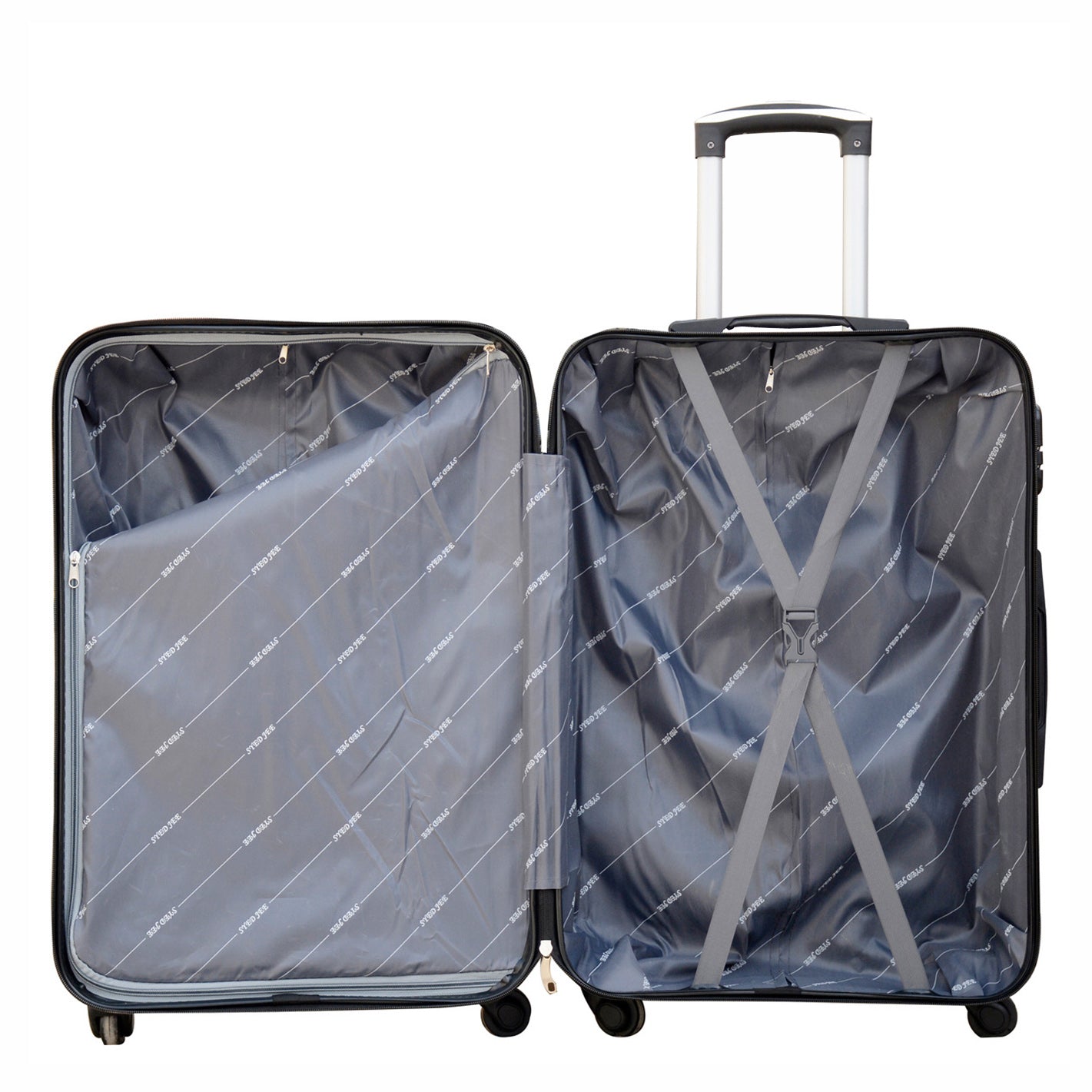 20" Black Colour SJ ABS Luggage Lightweight Hard Case Trolley Bag Zaappy.com