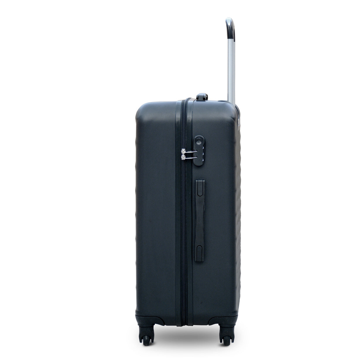 20" Black Colour Diamond Cut ABS Luggage Lightweight Hard Case Trolley Bag Zaappy.com