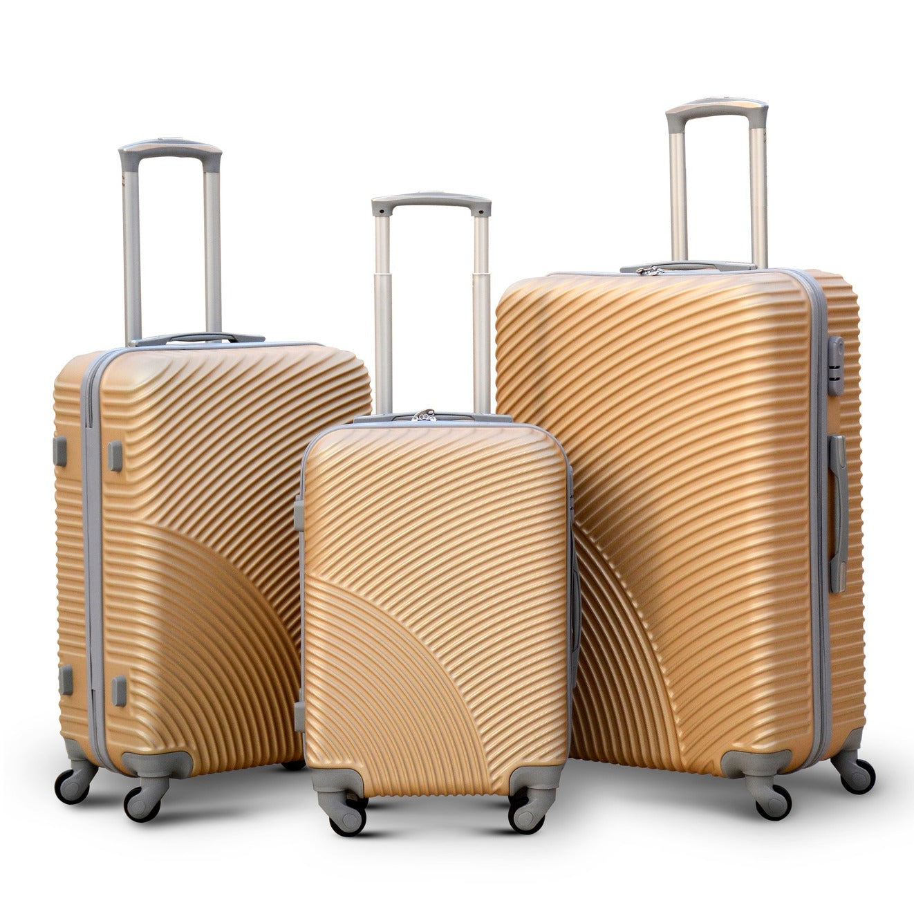 3 Pcs Set 20” 24” 28 Inches Skyline ABS Blue Lightweight ABS Luggage | Hard Case Trolley Bag zaappy uae