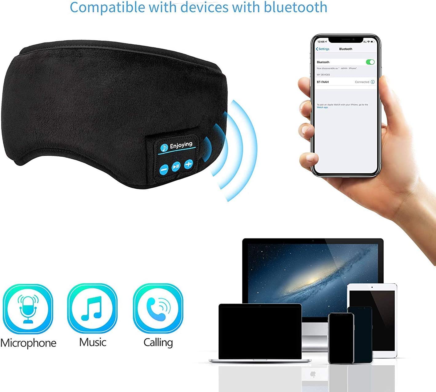Bluetooth Sleep Eye Mask Wireless Headphone zaappy.com
