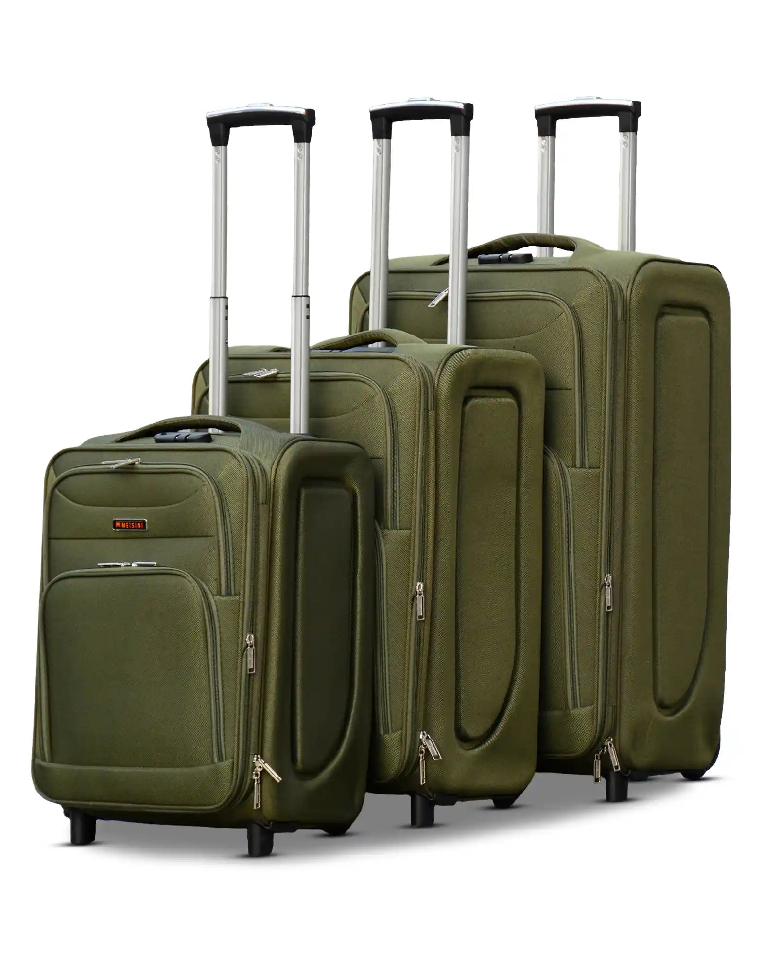3 Piece Set 20, 24, 28 Inch LP 2 Wheel Lightweight Soft Material Luggage Bags with Smooth Wheels