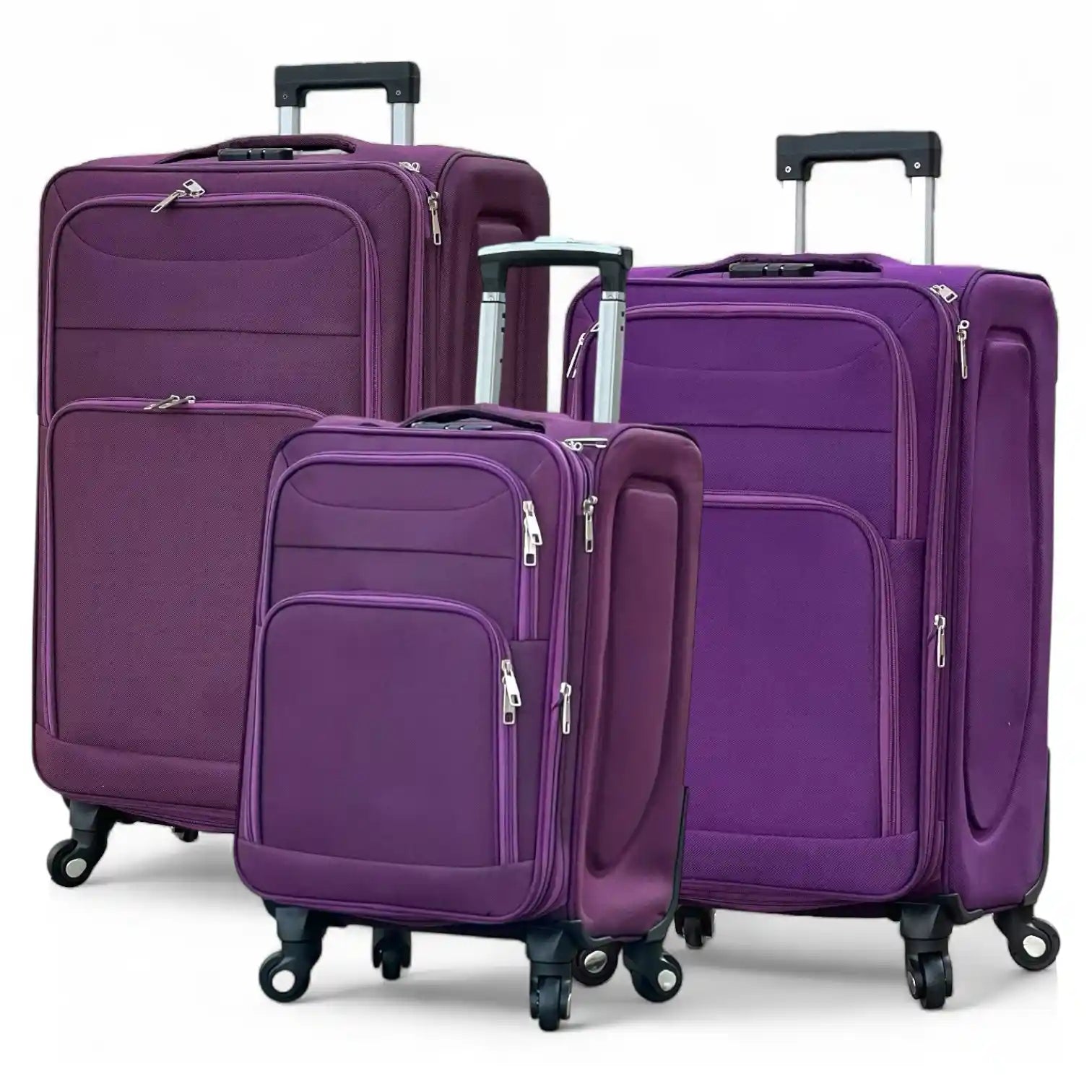 4 Piece Set 20,24,28 and 32 Inches LP 4 Wheel Lightweight Soft Material Luggage Bags with Spinner Wheels