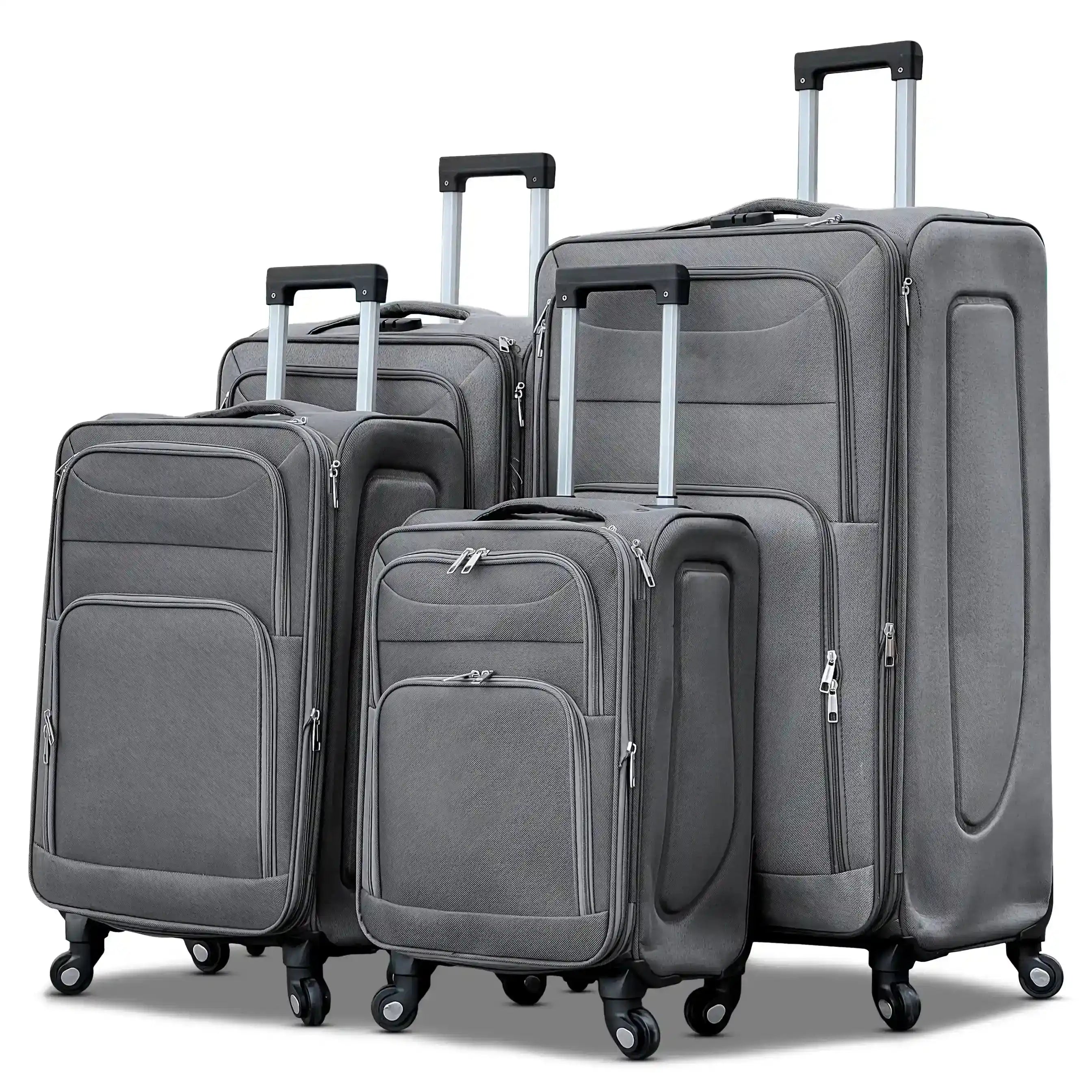 4 Piece Set 20,24,28 and 32 Inches LP 4 Wheel Lightweight Soft Material Luggage Bags with Spinner Wheels