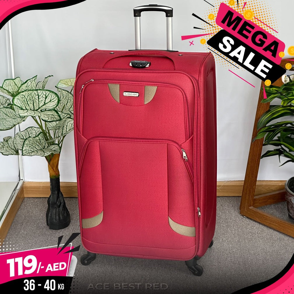 Big Size Soft Material 4 Wheel New Ace Best Luggage Bag | 32 inch Size 36-40 Kg Capacity