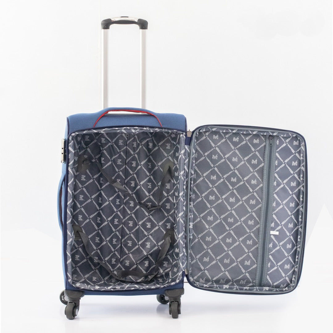 Buy 1 Get 1 Free | Medium Size 24" Soft Material 4 Wheel Luggage Bag | Cabin Size FREE | 20-25 Kg Capacity