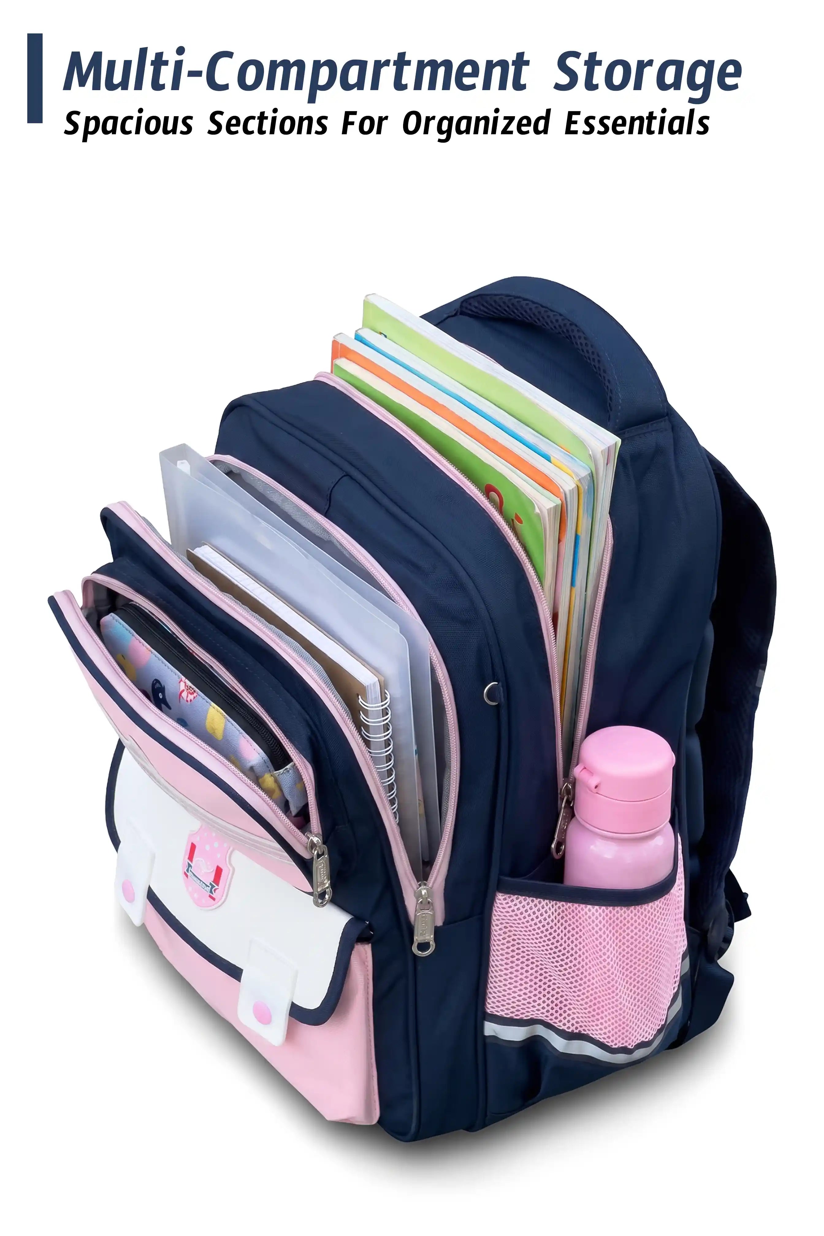 Striker Kids 16 Inch School Bag with Pencil Pouch, 7-13 Years With Adjustable Strap Buckle