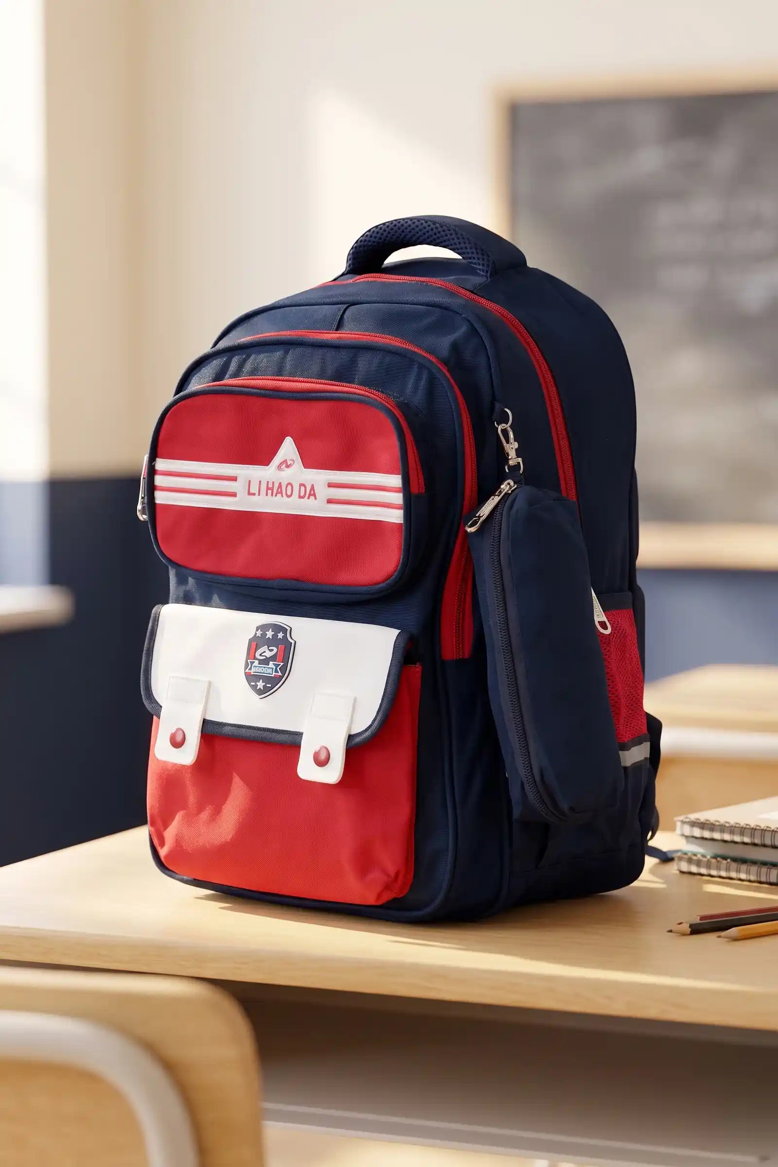 Striker Kids 16 Inch School Bag with Pencil Pouch, 7-13 Years With Adjustable Strap Buckle
