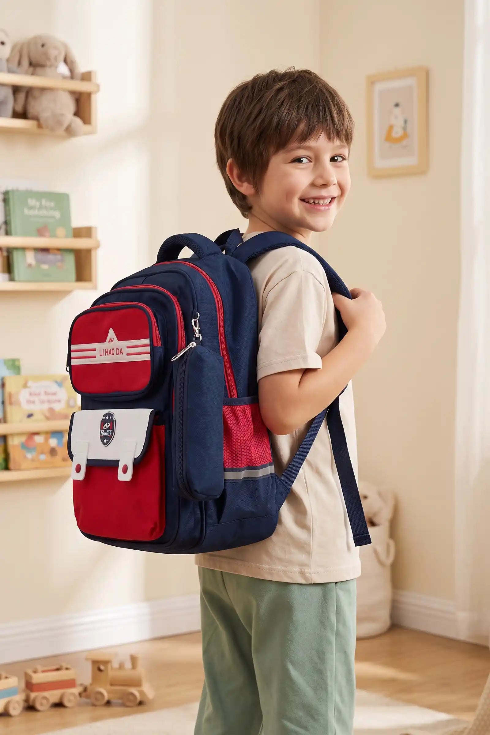 Striker Kids 16 Inch School Bag with Pencil Pouch, 7-13 Years With Adjustable Strap Buckle