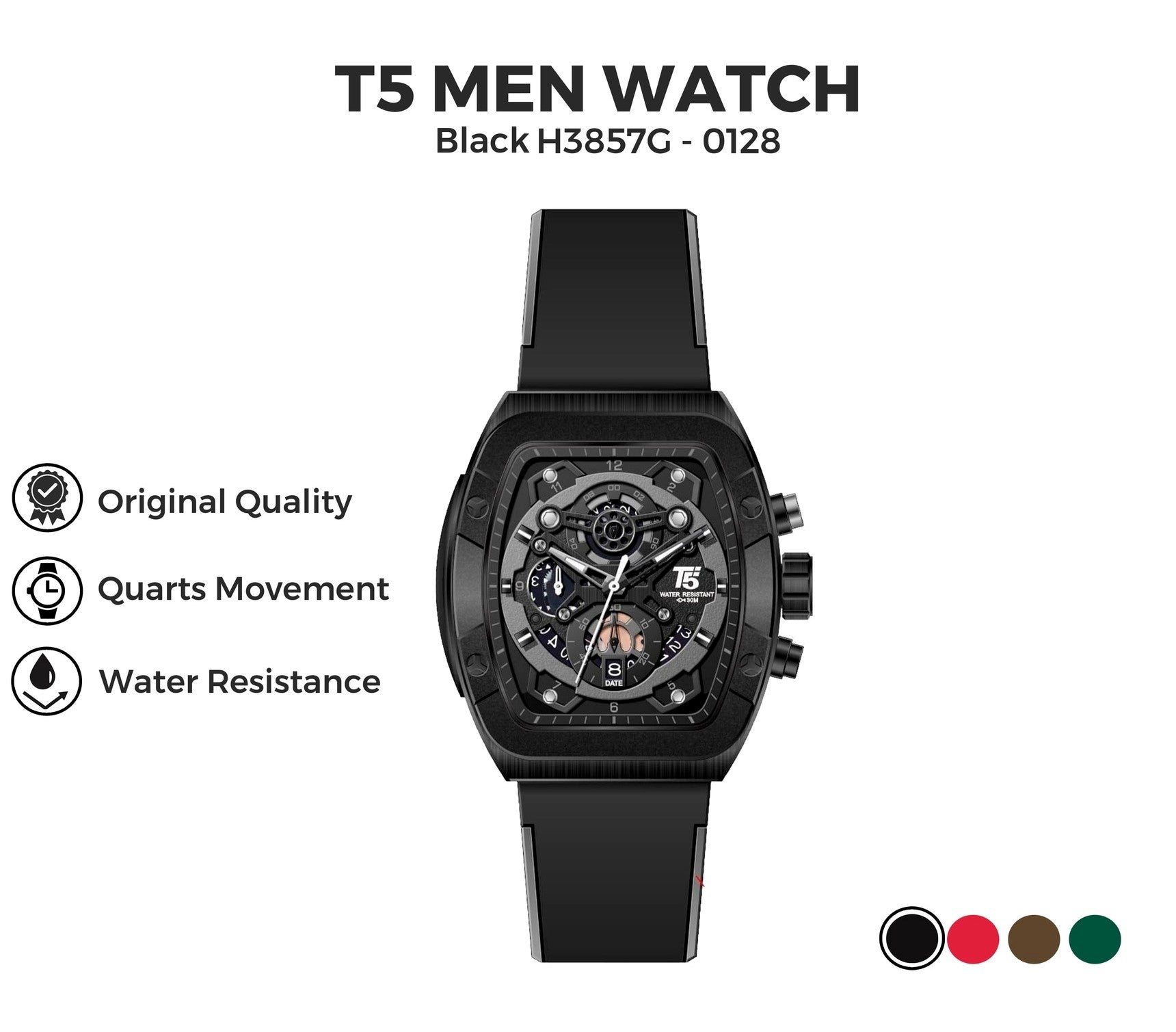 T5 Watch H3857G | Men Stylish Bold Analogue Chronograph