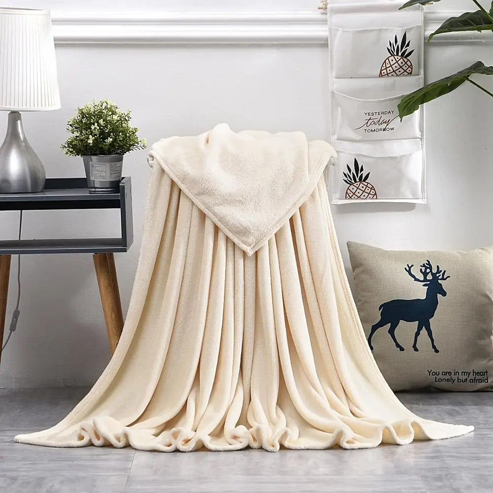Tamilon Solid Flannel Blanket Single Size 150 x 200cm