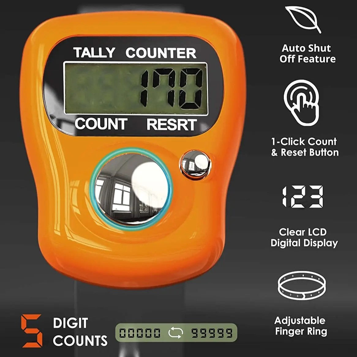 Generic Mini Electronic Digital Hand Tally Counter With Finger Ring