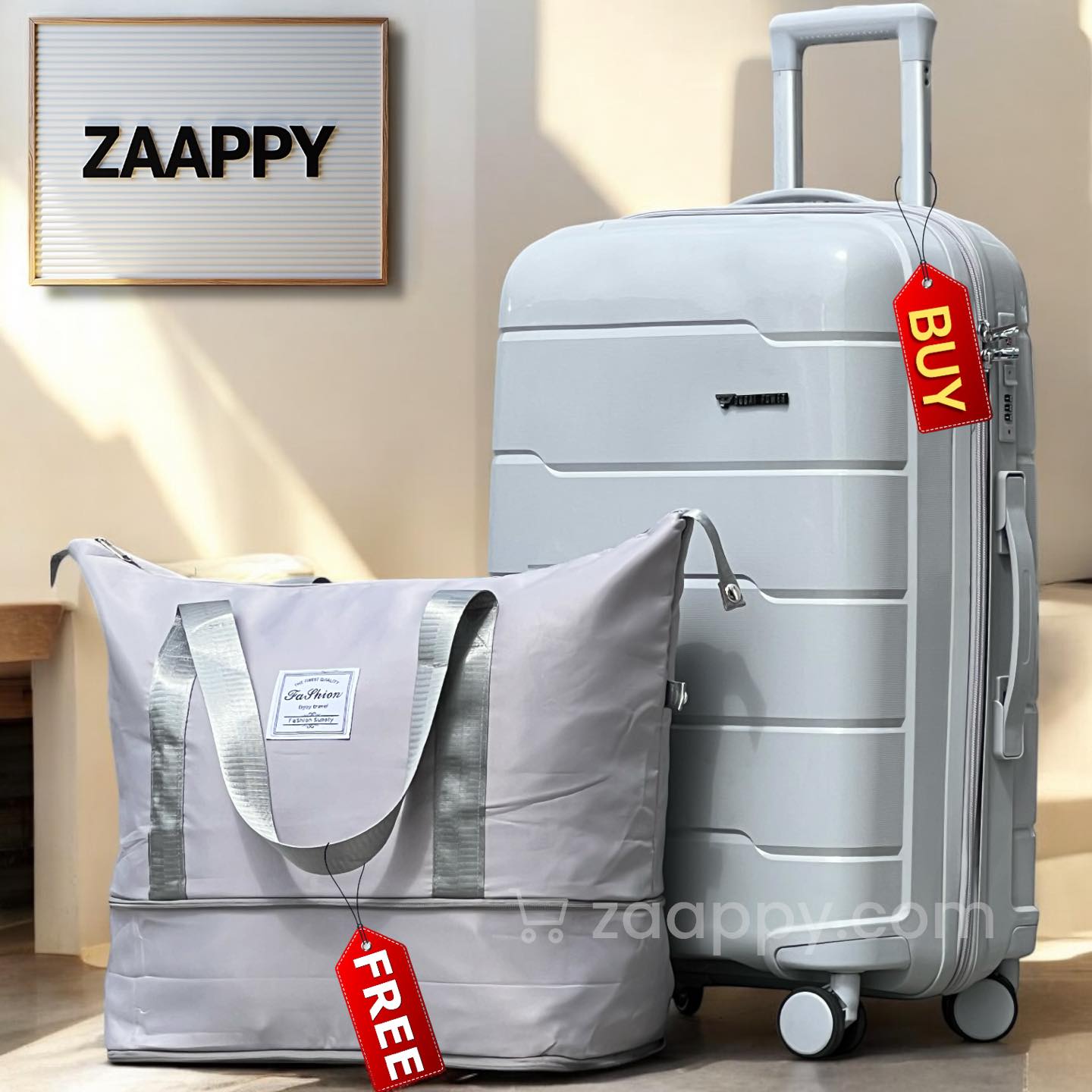 Medium Size 24 Inch Luggage Bag Unbreakable PP | Hand Carry Duffle Bag Combo