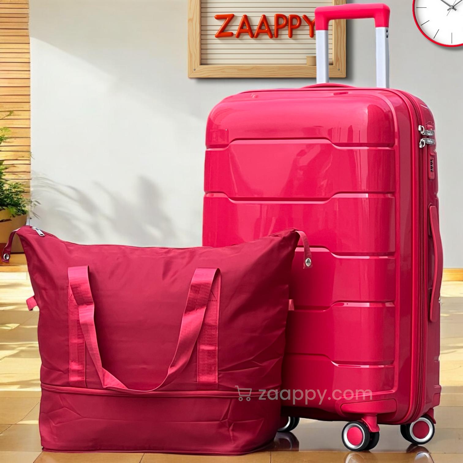 Medium Size 24 Inch Luggage Bag Unbreakable PP | Hand Carry Duffle Bag Combo