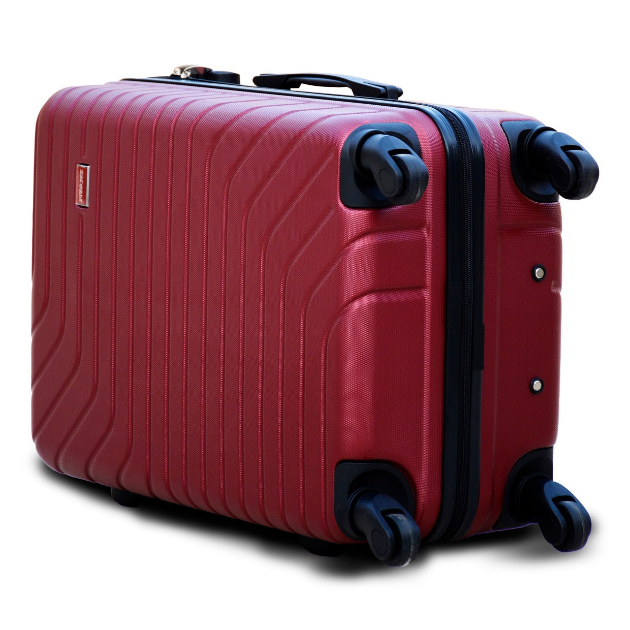 24" Red Colour SJ ABS Luggage Lightweight Hard Case Trolley Bag | 2 Year Warranty