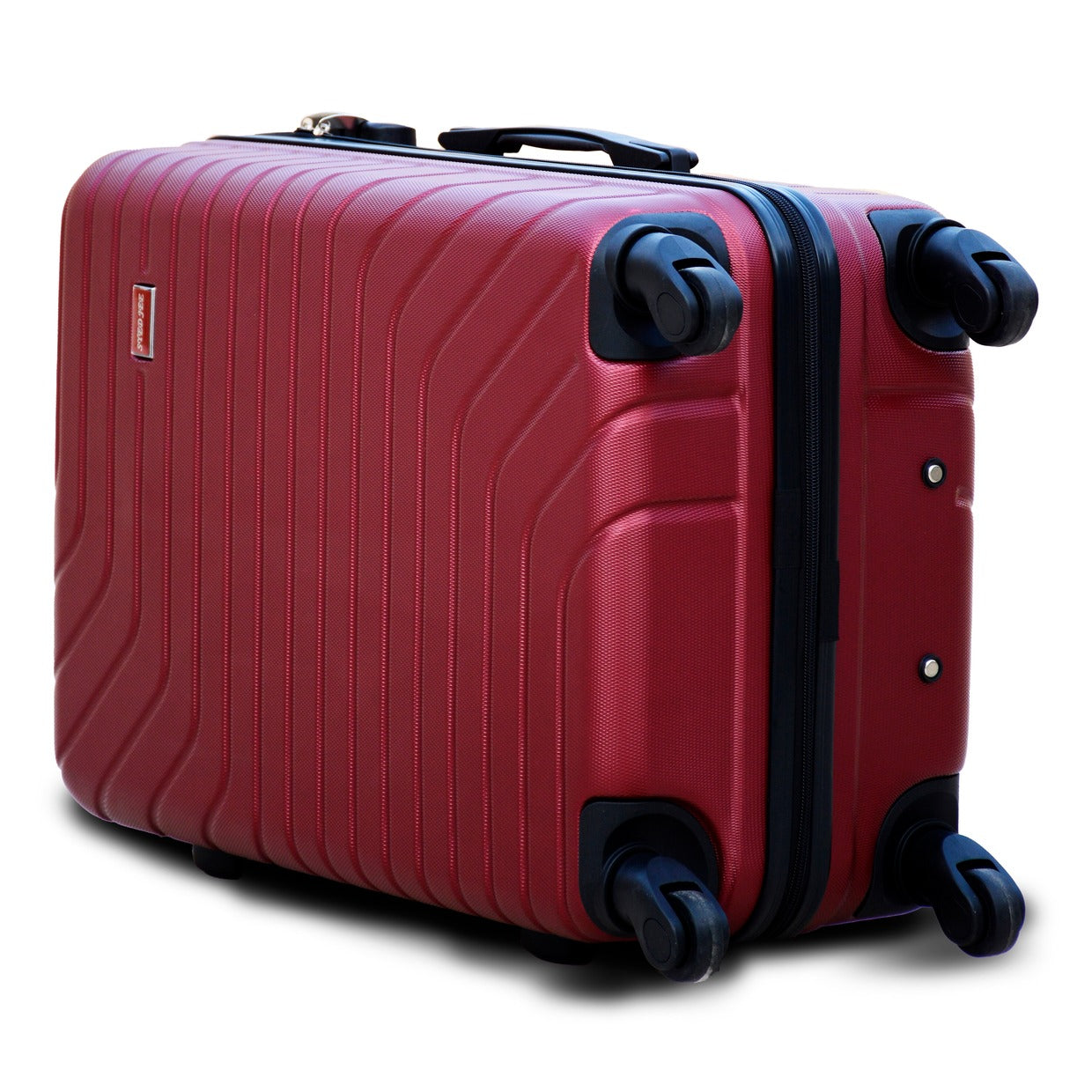 24" Red Colour SJ ABS Luggage Lightweight Hard Case Trolley Bag Zaappy.com