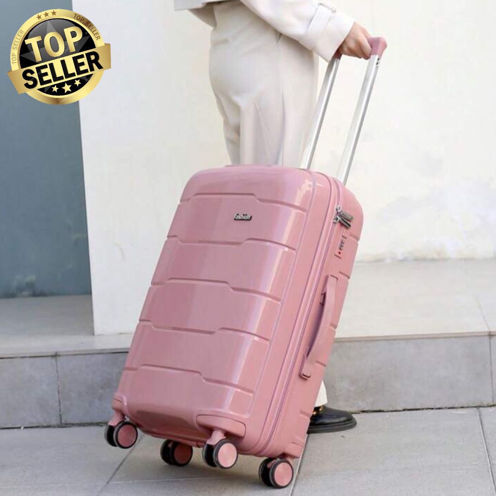 Ceramic Smooth PP Lightweight Luggage Bag With Double Spinner Wheel Zaappy