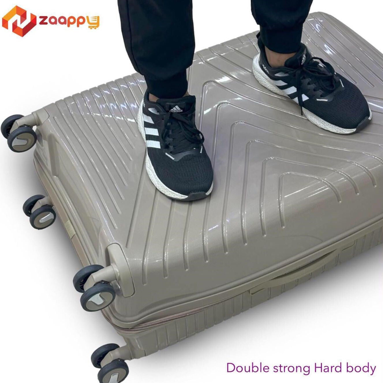 Ceramic Smooth PP Lightweight Luggage Bag With Double Spinner Wheel Zaappy