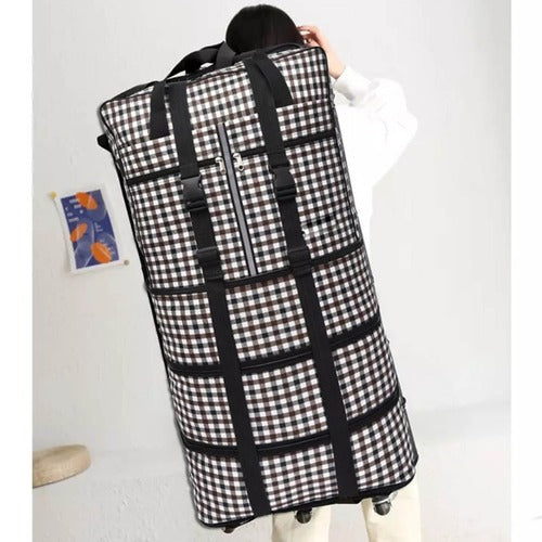 Portable Luggage Folding Bag with 5 Wheels | Large Capacity Check Wheel Storage Cargo Bag