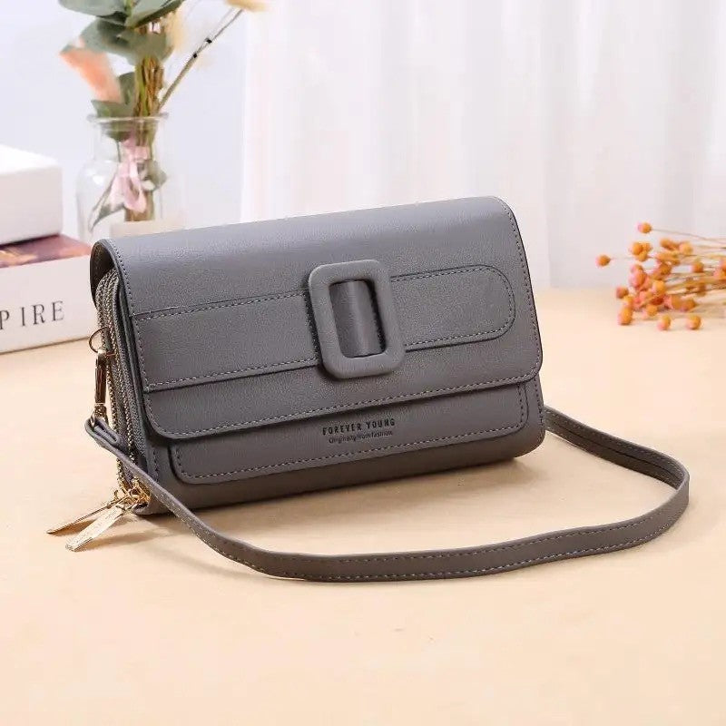 Forever Young Double Zipper Belt Buckle Sling Bag For Women | Shoulder Bag